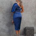 thumbnail image 5 of Women Solid Color Midi Dress Satin Bodycon Pencil Dresses-hy, 5 of 5
