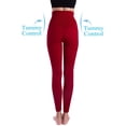 thumbnail image 3 of Leggins para hombre, cintura alta, compresión, control de barriga, color rojo XL, 3 of 7
