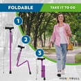 thumbnail image 4 of Bastón HoneyBull | Bastones de una sola punta para hombres y mujeres, plegables, ajustables, resistentes hasta 113 kg, para personas mayores (morado), 4 of 5