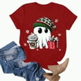 thumbnail image 4 of Towmus Womens Funny Short Sleeve Crew Neck Halloween Fall T-Shirts Christmas Graphic Tee Tops, 4 of 6