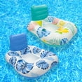 thumbnail image 4 of [Inflatable Pool Float] Durable Inflatable Square Pool Float Seat | 1pc, Floral & Tropical Design, Mixed Colors (Teal, Pink, Blue) - Perfect for Beach, Pool, and Lake Activities, 4 of 10