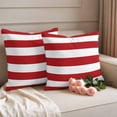 thumbnail image 4 of 2 Pack Outdoor Waterproof Throw Pillow Covers,Christmas Red White Striped Decorative Square Pillow Case Patio Pillowcases for Chair Couch Sofa 16x16in, 4 of 9