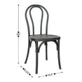 thumbnail image 5 of Emma + Oliver Weather-Resistant Wood Look Stackable Resin Thonet Chair for Indoor/Outdoor Use in Black, 5 of 10