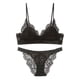 thumbnail image 5 of Ropa interior de mujer, ropa interior sexy de encaje sin aro de acero, copa triangular de algodón fino, hermosa espalda, pecho grande, conjunto de sujetador pequeño, 5 of 6