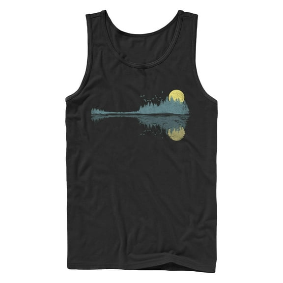 Men's Lost Gods Scenic Guitar Reflection Lake  Tank Top