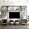 thumbnail image 5 of Furniture of America Kente Wood 4-Piece Entertainment Center in Distressed Gray, 5 of 16