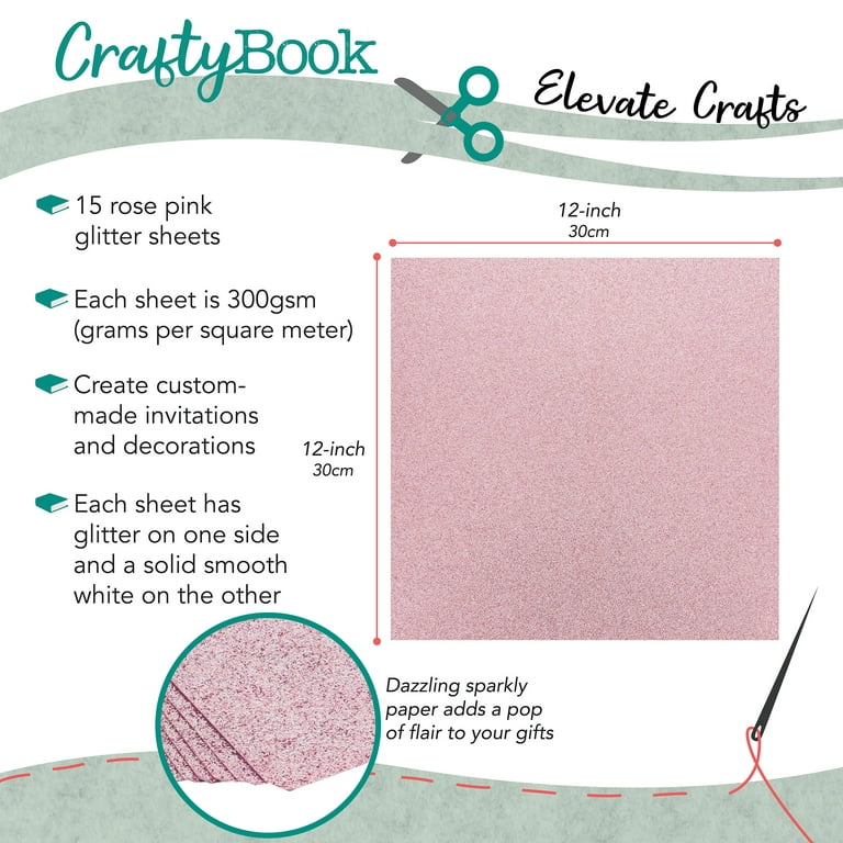15 Sheets White Glitter Cardstock Premium 300GSM 12x12 Inch Perfect For  Scrapbooking, Crafts, Wedding Decorations