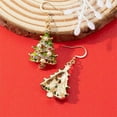 thumbnail image 3 of GKNET Christmas Xmas Tree Pearl Crystal Earrings Hook Drop Dangle Women Delicate Jewelry Gift, 3 of 4