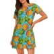 thumbnail image 1 of Fotbe Pineapple Bata de Dormir para Mujer con Estampado, Camisón de Algodón de Manga Corta, Ropa de Dormir Casual, 1 of 6