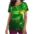 thumbnail image 3 of lcziwo St Patricks Day Outfits for Women Casual V Neck Scrub Tops Summer Short Sleeve Working Uniform Fashion Loose Fit T Shirts Green M Prime Day Sales Today 2025 Clearance, 3 of 6