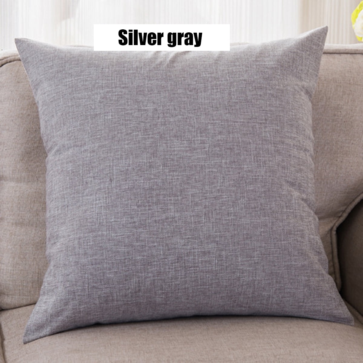 Pillow Case Cushion Cover 18x18 inch Square Zipper Waist Pillowcase