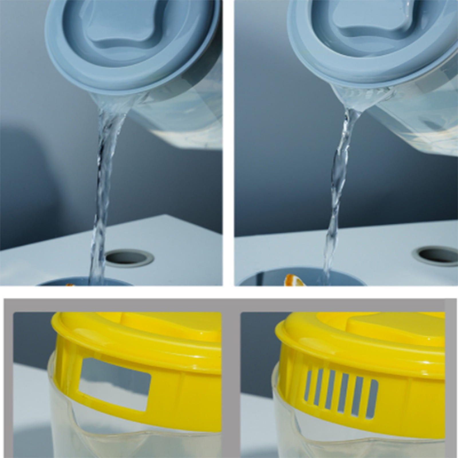Piwvid Plastic Pitcher with Lid, BPA Free Eco-Friendly Mix Drinks Water Jug, for Hot and Cold Lemonade, Juice, Beverage, Iced Tea, 81oz/2.4 Litre