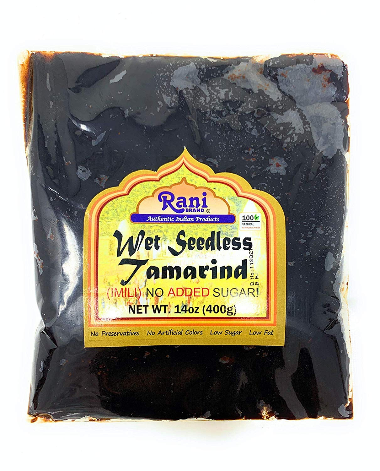 Rani Tamarind, Wet Seedless Block/Slab (Imli) 14oz (400g) ~ All Natural | No added sugar | Vegan | Gluten Free | NON-GMO | Indian Origin