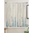 thumbnail image 5 of Blue Seahorse Coastal Bathroom Window Curtain, Summer Beach Nautical Ocean Coral Vintage Light Filtering Coffee Kitchen Curtains, Bedroom Living Room Curtains 2 Panel 84"x63", 5 of 6