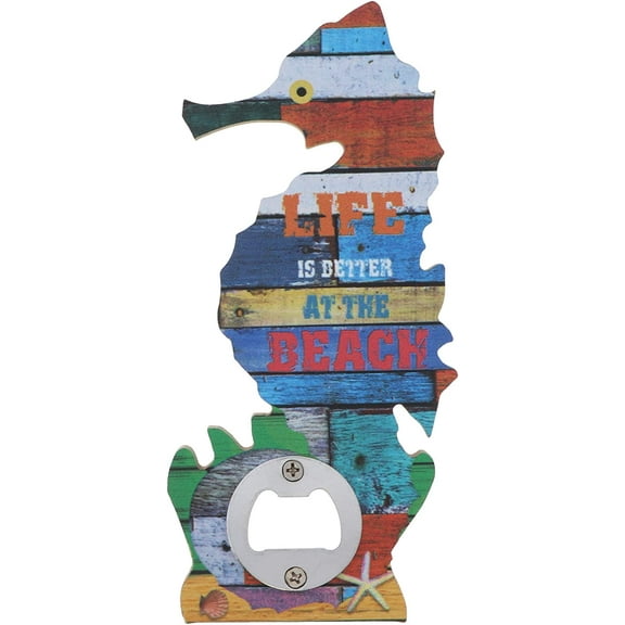 Servette Home Wood Nautical Beer Opener - Seahorse