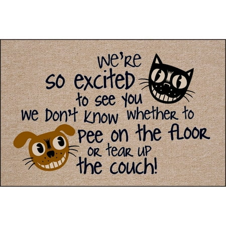 We Re So Excited Funny Indoor Outdoor Doormat We Re So