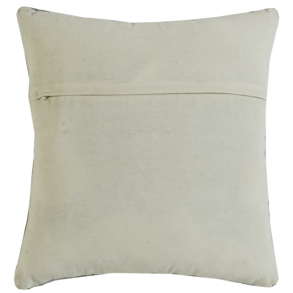 LR Home Ox Bay Hand-Woven Gray/Yellow Geometric Cotton Blend Pillow Cover
