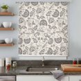 thumbnail image 5 of Grey Paisley Sheer Curtains 54 Inches Long, Boho Flower Botanical Leaf Branch Light Filering Curtains, Breathable Simi Curtain Privacy Drapes for Kitchen Bathroom Nursery Small Window Treatment, 5 of 9