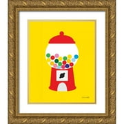 Kelle, Ann 20x24 Gold Ornate Wood Framed with Double Matting Museum Art Print Titled - Gumball Machine