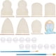 thumbnail image 1 of Kit de pintura DIY: 8 moldes de madera, 2 botes de plástico, 6 mini vasos de pintura vacíos con tapa y 2 pinceles de plástico., 1 of 7
