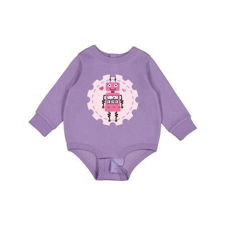 Inktastic Robotics Girl Robot Gear Baby Fleece Bodysuit