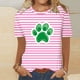 thumbnail image 4 of Camisetas Casuales de Mujer Nueva Moda Impresa Cuello Tripulado Manga Corta, Top Ligero para Diario Y Fiesta, 4 of 4