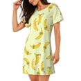 thumbnail image 2 of Hirioo Bananas for Women's Nightdress Comfortable Short Sleeve Nightwear Casual Sleep Dress, 2 of 8