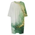 thumbnail image 4 of Abstract Watercolor Green Gold Sleepshirts For Sleeping Travels Loose Sleepdress Pajama Dress Soft Nightdress Sleepwear, 4 of 7