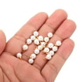 thumbnail image 3 of 6mm Faux Pearl Charm Pendants Drops, 100pcs Pearl Beads for Jewelry Making Bracelets Earrings Necklace, Golden White, 3 of 5