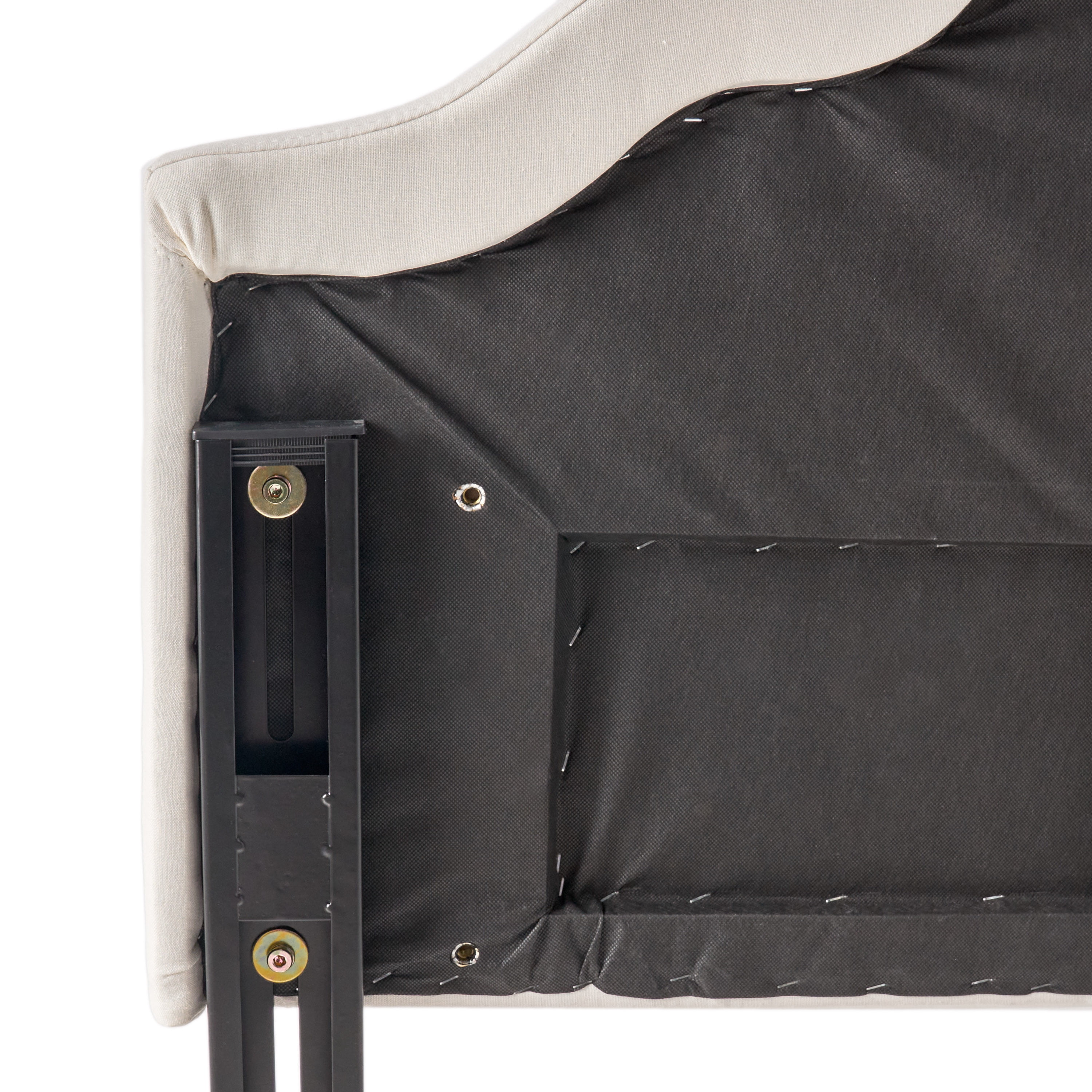 Soleil Fabric Upholstered Full/Queen Headboard, Ivory and Black