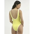 thumbnail image 5 of No Boundaries Women's Herringbone Crinkle One Piece Swimsuit, Sizes XXS-XXL, 5 of 5