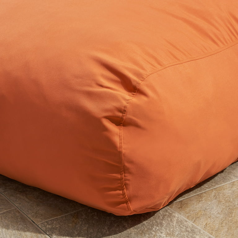 Cecelia Outdoor Water Resistant Fabric 6' x 3' Lounger Bean Bag and 18  Throw Pillows Set, Teal 