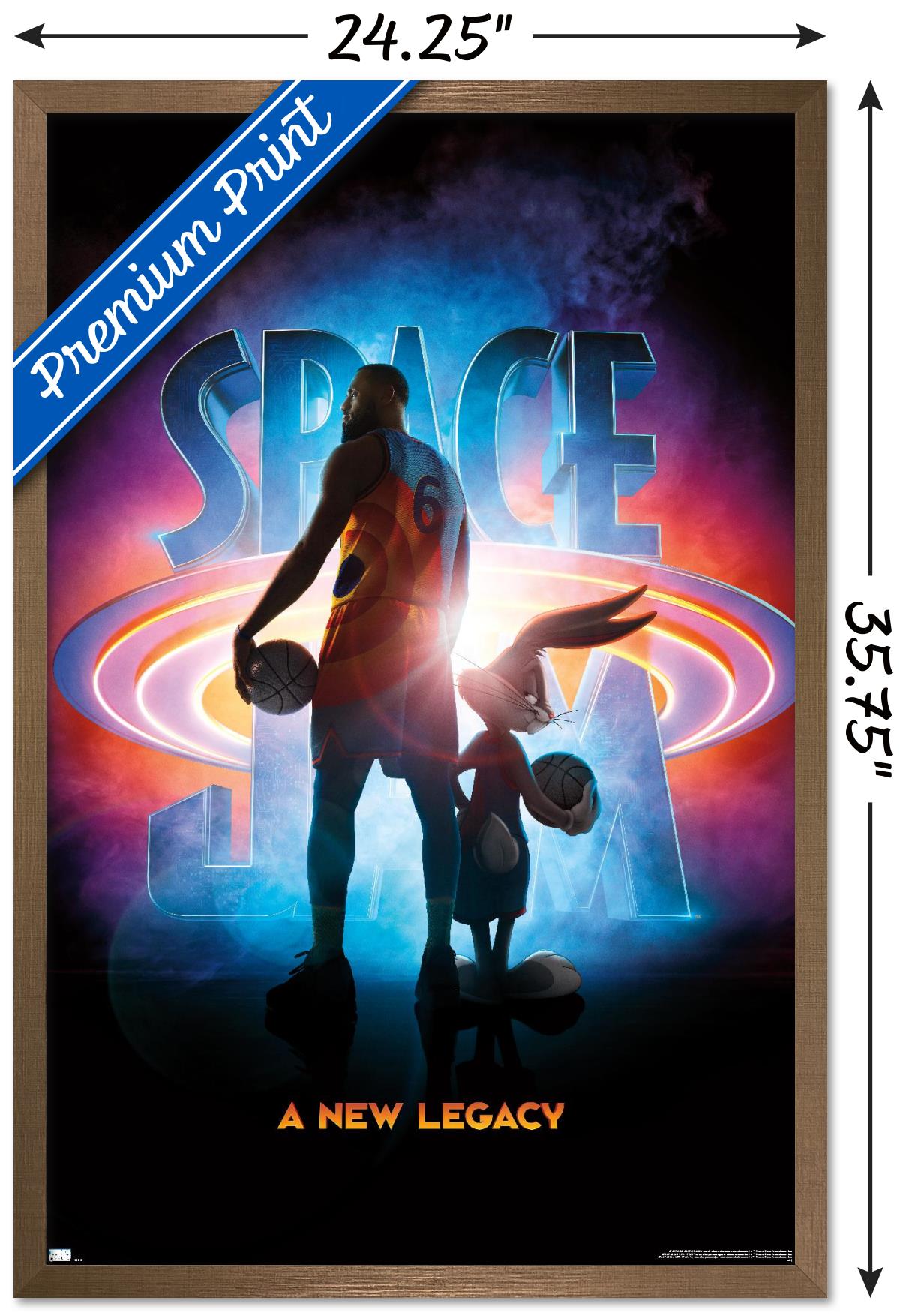 Space Jam: A New Legacy - Teaser Wall Poster, 22.375" x 34", Framed