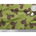 thumbnail image 3 of Soimoi Green Silk Fabric Maroon Paisley Print Sewing Fabric Yard 42 Inch Wide, 3 of 3