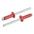 thumbnail image 1 of Unique Bargains Rivets Aveugles à Tête Ronde Plate en Aluminium de 4 Mm x 12 Mm, Pack de 200 Rouge, 1 of 5