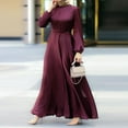 thumbnail image 2 of Elegant Women's Long Sleeve Button Down Abaya Casual Dress Dubai Fashion Outerwear, 2 of 7