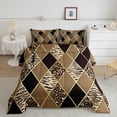 thumbnail image 1 of Safari Animal Print Comforter Giraffe Leopard Bedding Cheetah Zebra Tiger Bedding Sets & Collections 2pcs Black Brown Gold Down Comforter Twin Size, Geometric Patchwork Plaid Quilts Luxury Home Decor, 1 of 6