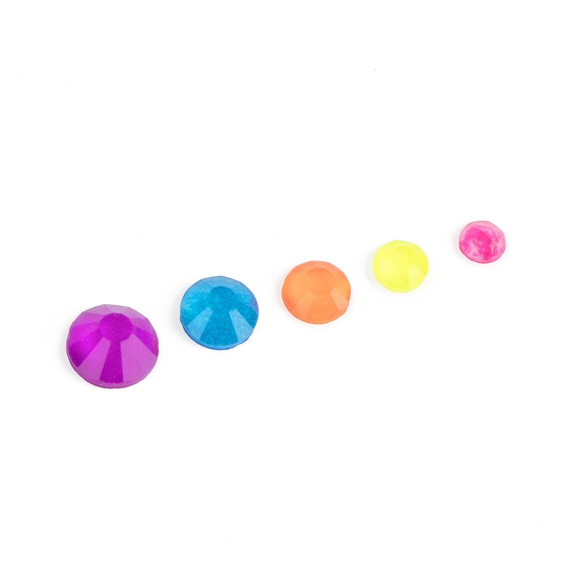(4 pack) Cousin DIY Neon Multi-Color Flatback Crystal Wheel, 1046 Pieces, Assorted Sizes 1.6-3.2 mm, Adult
