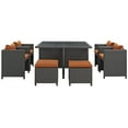 thumbnail image 4 of Modway Sojourn 9 Piece Outdoor Patio Sunbrella® Dining Set in Canvas Tuscan, 4 of 5