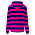 thumbnail image 4 of Oplxuo Womens Oversized Striped Hoodies Sweatshirt Colorblock Pullover Long Sleeve Trendy 2025 Fall Tee Tops with Pocket, 4 of 5