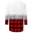 thumbnail image 5 of Pntutb Hauts à Manches Longues pour Femmes Mode pour Femmes Manches Trois Quarts Rétro Col Rond de Noël Imprimé Hauts Amples Blouse Manches Trois Quarts, 5 of 5
