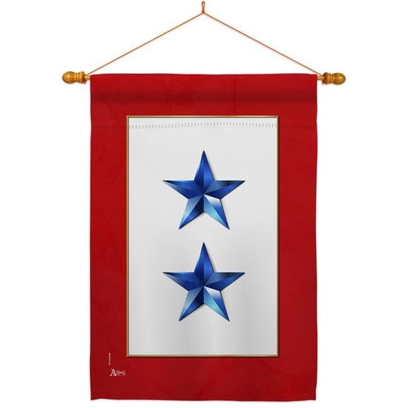 Americana Home & Garden HS141085-BO-03 28 x 40 in. 2 Blue Stars House Flag Set Armed Forces Military Service Double-Sided Decorative Vertical Flags & Decoration Banner Garden Yard Gift