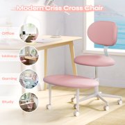Pinmoco Adjustable Height Ergonomic Adhd Chair, Meditation Chair with Lumbar Support, Home Office Chair, Blush Pink