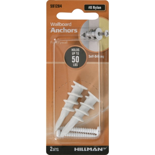 Hillman Nylon Wallboard Anchors with Screws (8) 2 sets