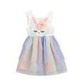 thumbnail image 2 of Musuos Kids Girl Easter Sleeveless Mesh Dress, 6M 12M 3Y 4Y 5Y Contrast Color Sequined Bunny Pattern Round Neck One-piece, 2 of 9