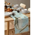 thumbnail image 3 of Hokiten Table Runners 72 Inches Long Dress Scarves, Vintage Nautical Coastal Farmhouse Kitchen/Dining Table Runner, Coffee Tablerunners, Summer Bird Ocean Wave 13x72 Inch, 3 of 7