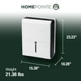 thumbnail image 2 of HomePointe 35 Pint 3,000 Square Feet Home Dehumidifier, White, 2 of 9