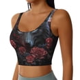 thumbnail image 2 of Pofeuu Rose Full Moon Black Wolf Print Sports Bra for Women Sexy Vest Yoga Running Gym Fitness Crop Bras Tops-Medium, 2 of 8