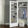 thumbnail image 5 of Better Homes & Gardens 24 Pocket Over the Door Closet Shoe Organizer - Gray Polyester & Cotton, 5 of 6