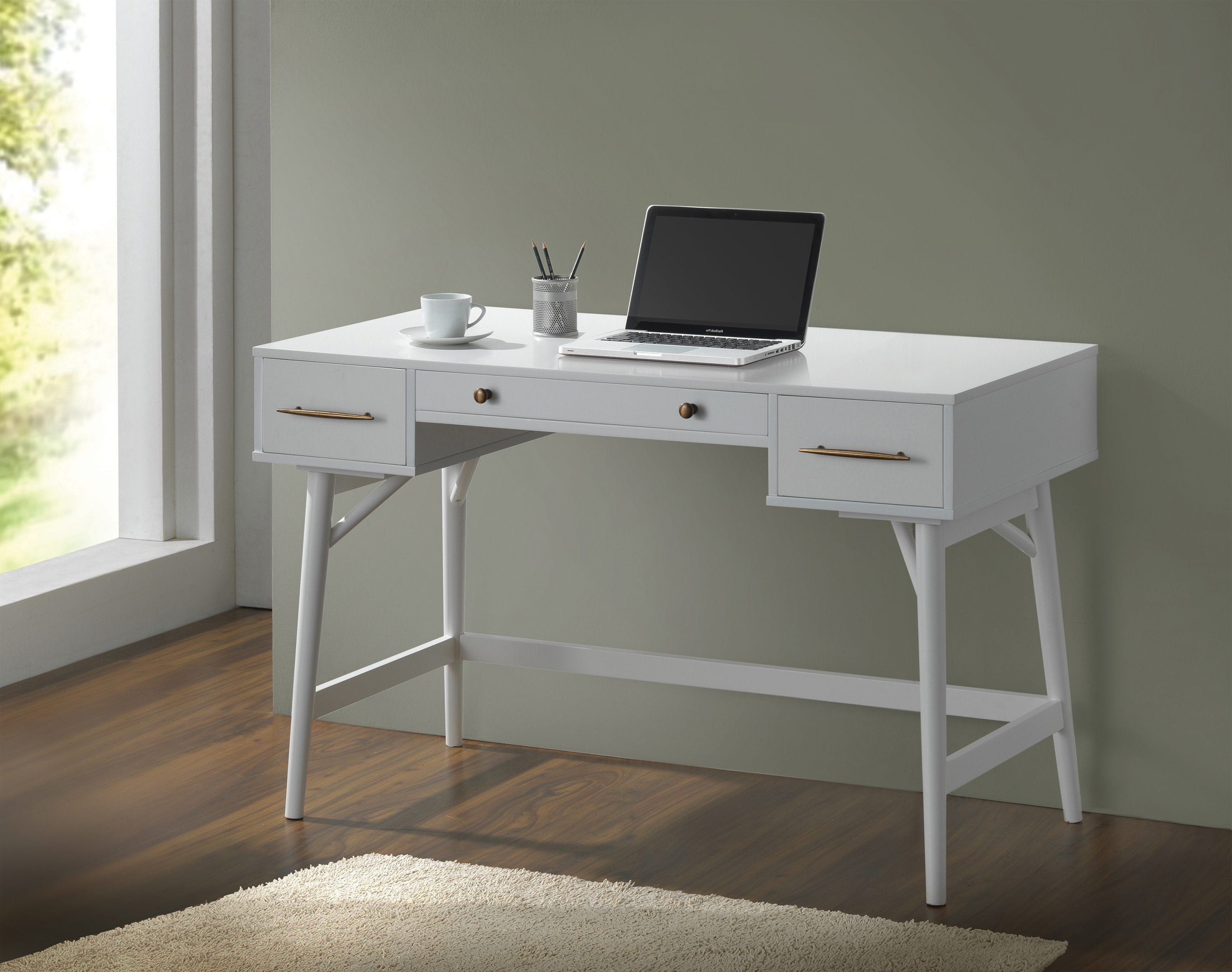 White desk mid century modern discount